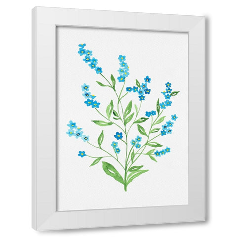 Wood forget-me-not or Myosotis sylvatica botanical painting White Modern Wood Framed Art Print by Kata Botanical