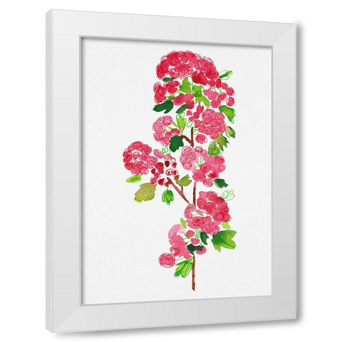 Crataegus laevigata Pauls Scarlet botanical painting White Modern Wood Framed Art Print by Kata Botanical