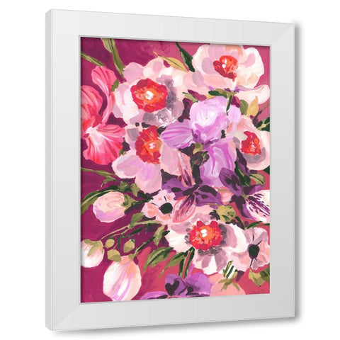 Pink Orchids White Modern Wood Framed Art Print by Zwara, Ania