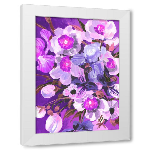 Purple Orchid White Modern Wood Framed Art Print by Zwara, Ania