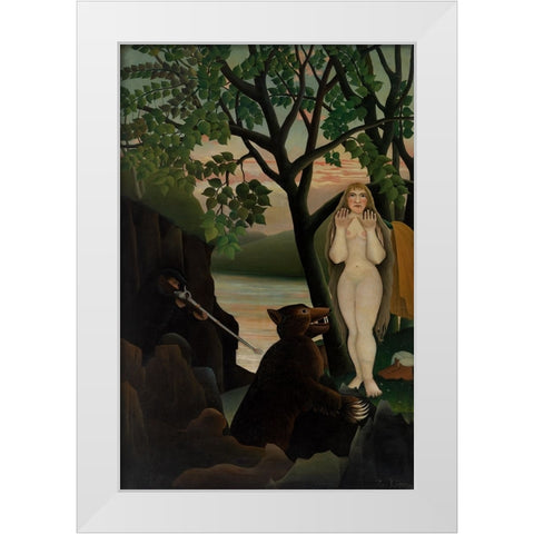 Mauvaise Surprise White Modern Wood Framed Art Print by Pictufy