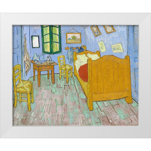 The Bedroom White Modern Wood Framed Art Print by Pictufy