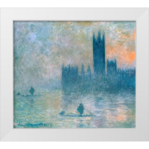 The Houses of Parliament White Modern Wood Framed Art Print by Pictufy