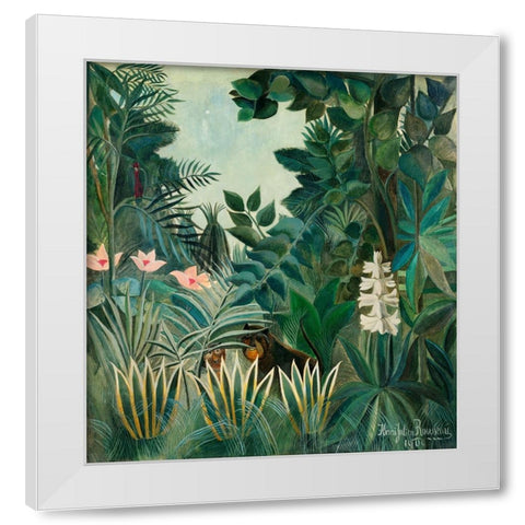 The Equatorial Jungle White Modern Wood Framed Art Print by Pictufy