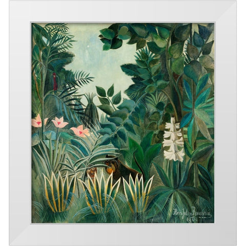 The Equatorial Jungle White Modern Wood Framed Art Print by Pictufy