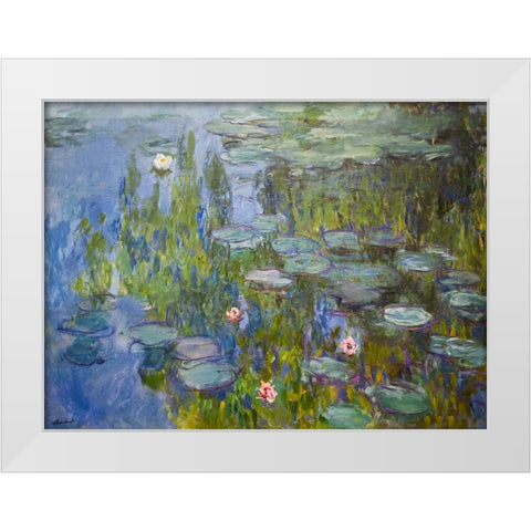 Water Lilies 1915 White Modern Wood Framed Art Print by Pictufy
