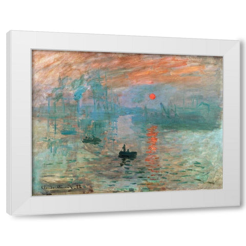 Sunrise 1872 White Modern Wood Framed Art Print by Pictufy