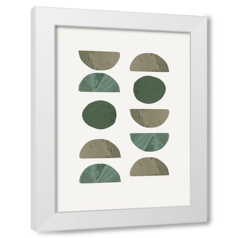 Collage Green White Modern Wood Framed Art Print by Pictufy Studio