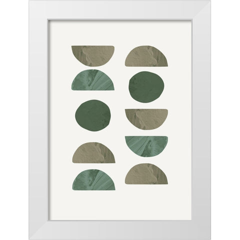 Collage Green White Modern Wood Framed Art Print by Pictufy Studio
