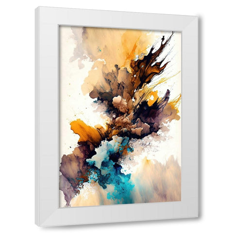 Autumn Hues White Modern Wood Framed Art Print by Mauro
