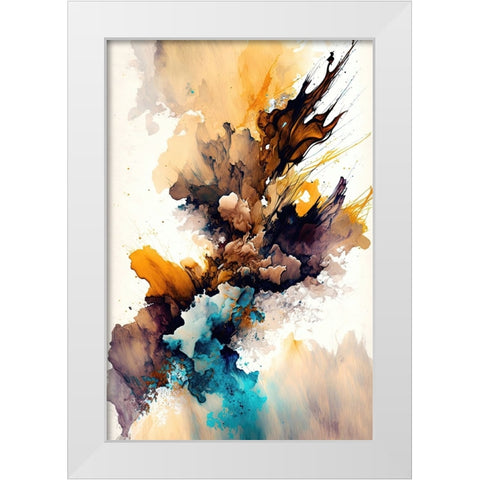Autumn Hues White Modern Wood Framed Art Print by Mauro
