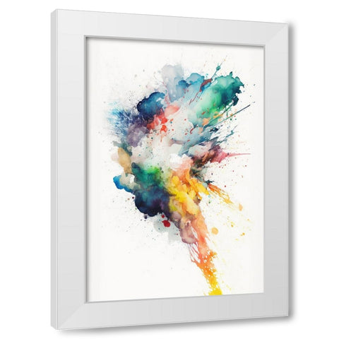 Bright Explosion White Modern Wood Framed Art Print by Mauro
