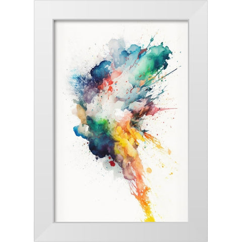 Bright Explosion White Modern Wood Framed Art Print by Mauro
