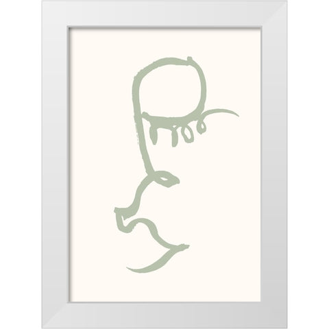 Eye Green White Modern Wood Framed Art Print by Pictufy Studio II