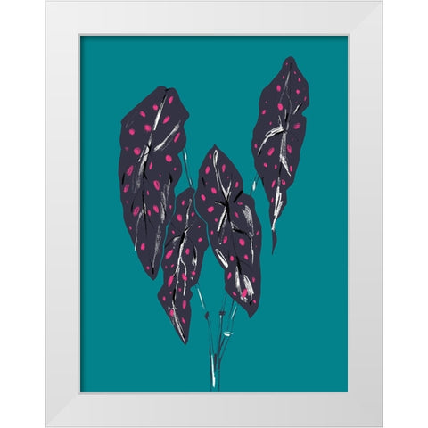 Begonia Maculata Dark White Modern Wood Framed Art Print by Gulina, Francesco