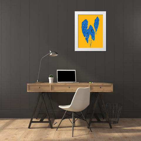 Begonia Maculata Blue and Yellow White Modern Wood Framed Art Print by Gulina, Francesco