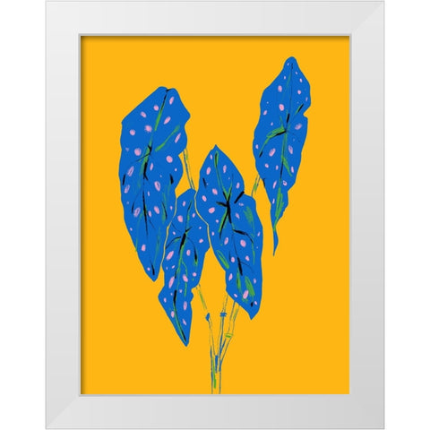 Begonia Maculata Blue and Yellow White Modern Wood Framed Art Print by Gulina, Francesco