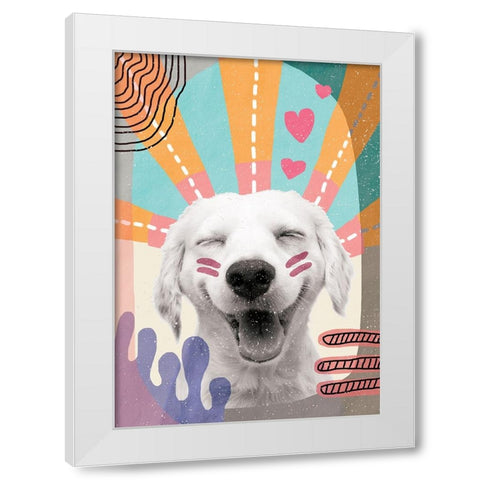 Inspired Dog White Modern Wood Framed Art Print by Demir, Aylin