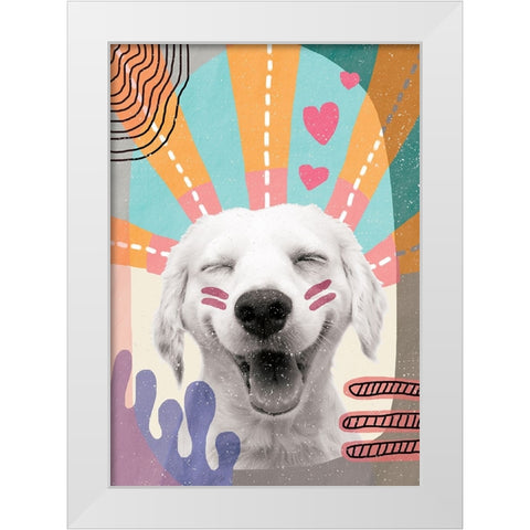 Inspired Dog White Modern Wood Framed Art Print by Demir, Aylin