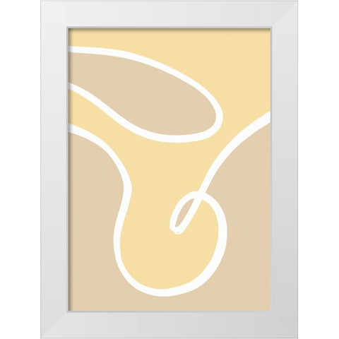 Shape 14 Yellow White Modern Wood Framed Art Print by Pictufy Studio