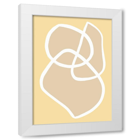 Shape 13 Yellow White Modern Wood Framed Art Print by Pictufy Studio