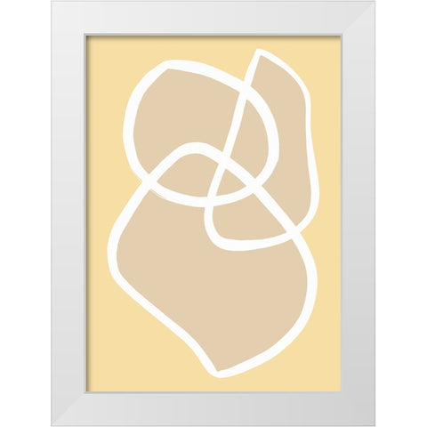 Shape 13 Yellow White Modern Wood Framed Art Print by Pictufy Studio