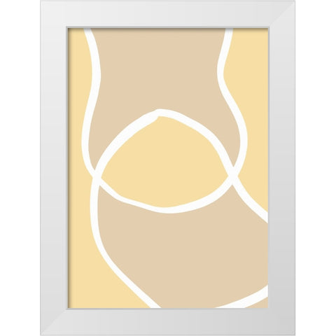 Shape 12 Yellow White Modern Wood Framed Art Print by Pictufy Studio