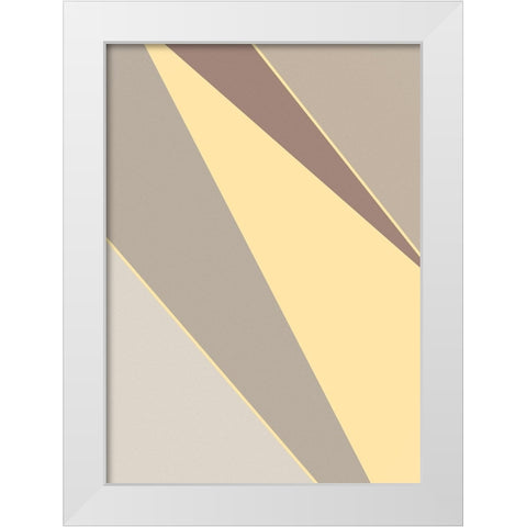 Abstract Shapes Yellow White Modern Wood Framed Art Print by Pictufy Studio