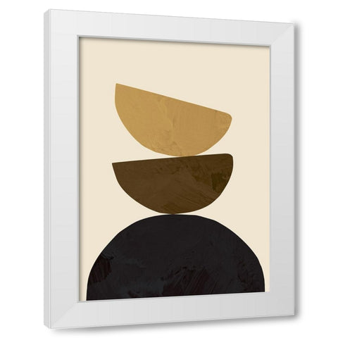 Geometrical Yellow White Modern Wood Framed Art Print by Pictufy Studio