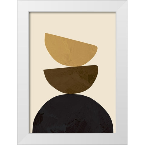 Geometrical Yellow White Modern Wood Framed Art Print by Pictufy Studio