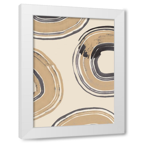 Abstract Circles White Modern Wood Framed Art Print by Pictufy Studio