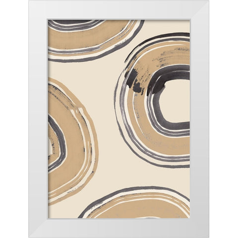 Abstract Circles White Modern Wood Framed Art Print by Pictufy Studio