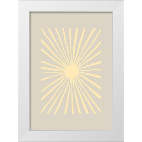 Sun Kissed White Modern Wood Framed Art Print by Pictufy Studio