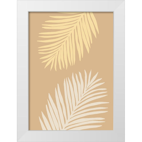 Leaves Yellow White Modern Wood Framed Art Print by Pictufy Studio