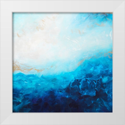 Blue Sea-golden Sunlight 2 White Modern Wood Framed Art Print by Wattre, Francoise