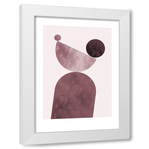 Geometrical Shapes Purple White Modern Wood Framed Art Print by Pictufy Studio II