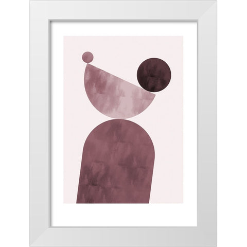 Geometrical Shapes Purple White Modern Wood Framed Art Print by Pictufy Studio II