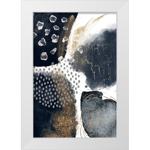 Abstract Black and Gold-1 White Modern Wood Framed Art Print by Moss, Sally Ann