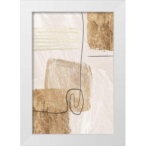 Aesthetic Gold-1 White Modern Wood Framed Art Print by Moss, Sally Ann