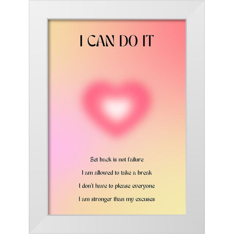 Motivational Aura Poster White Modern Wood Framed Art Print by Amelie