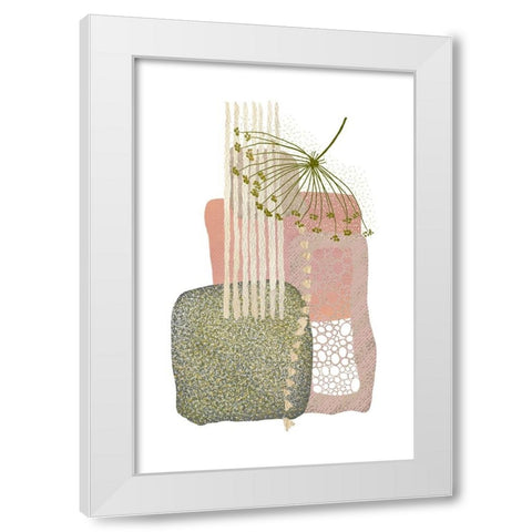 Delicate Pink and Green-3 White Modern Wood Framed Art Print by Moss, Sally Ann
