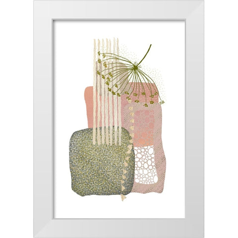 Delicate Pink and Green-3 White Modern Wood Framed Art Print by Moss, Sally Ann