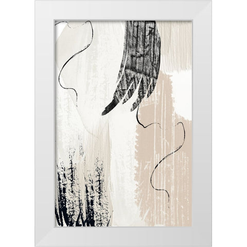 Brush strokes-2 White Modern Wood Framed Art Print by Moss, Sally Ann