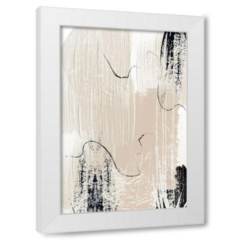 Brush strokes-1 White Modern Wood Framed Art Print by Moss, Sally Ann