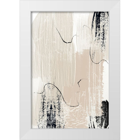 Brush strokes-1 White Modern Wood Framed Art Print by Moss, Sally Ann