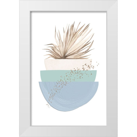 Blue green boho-3 White Modern Wood Framed Art Print by Moss, Sally Ann