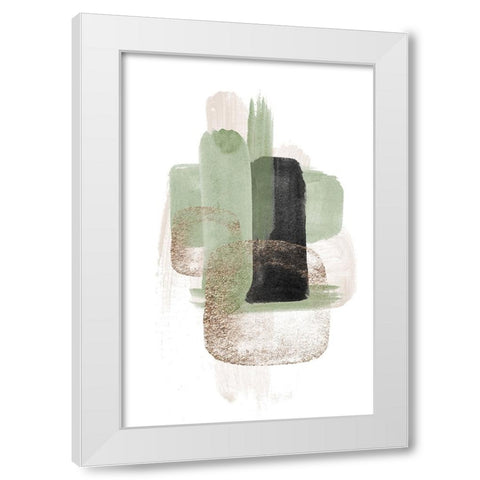 Simple Green-3 White Modern Wood Framed Art Print by Moss, Sally Ann