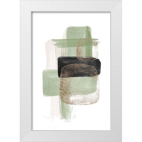Simple Green-2 White Modern Wood Framed Art Print by Moss, Sally Ann