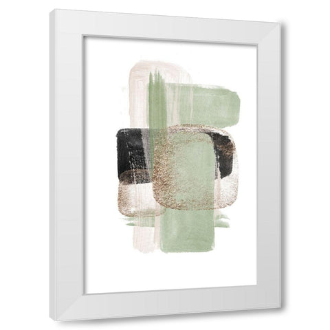 Simple Green-1 White Modern Wood Framed Art Print by Moss, Sally Ann