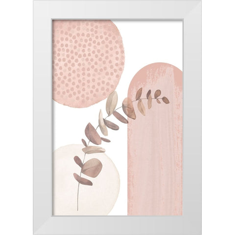 boho pink-3 White Modern Wood Framed Art Print by Moss, Sally Ann